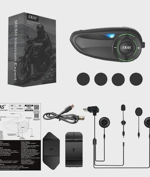 EJEAS Q8 Motorhelm Intercom Systeem - Bluetooth 5.1 Mesh 3.0, APP Bediening