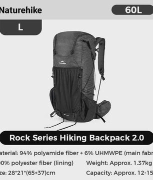 Naturehike 60+5L Wandelrugzak - Grote Capaciteit, Ergonomisch, Waterdicht