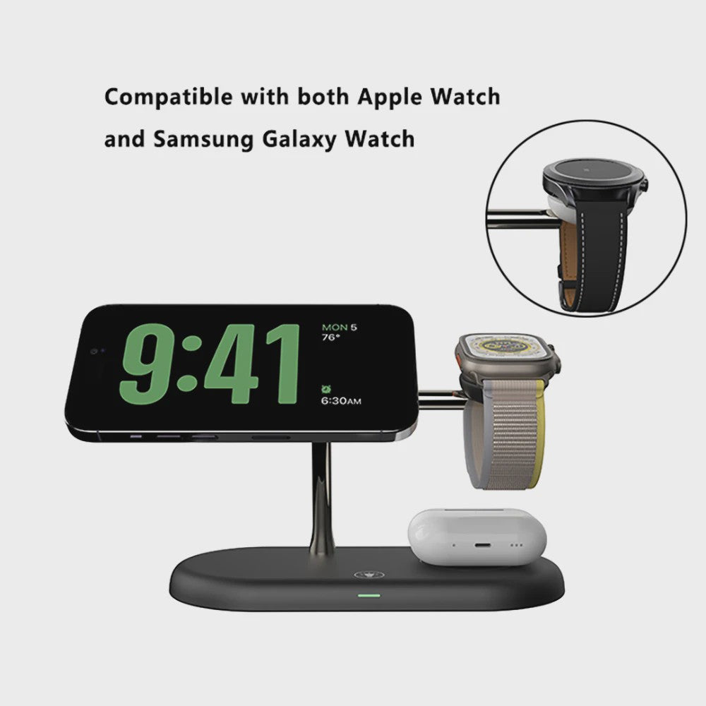3-in-1 Draadloze Oplaadstandaard voor iPhone, Apple Watch & AirPods - Snel & Netjes