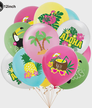 Jungle Dieren Ballondecoratie Set - Struisvogel, Gorilla, Toucan & Pauw voor Feestjes
