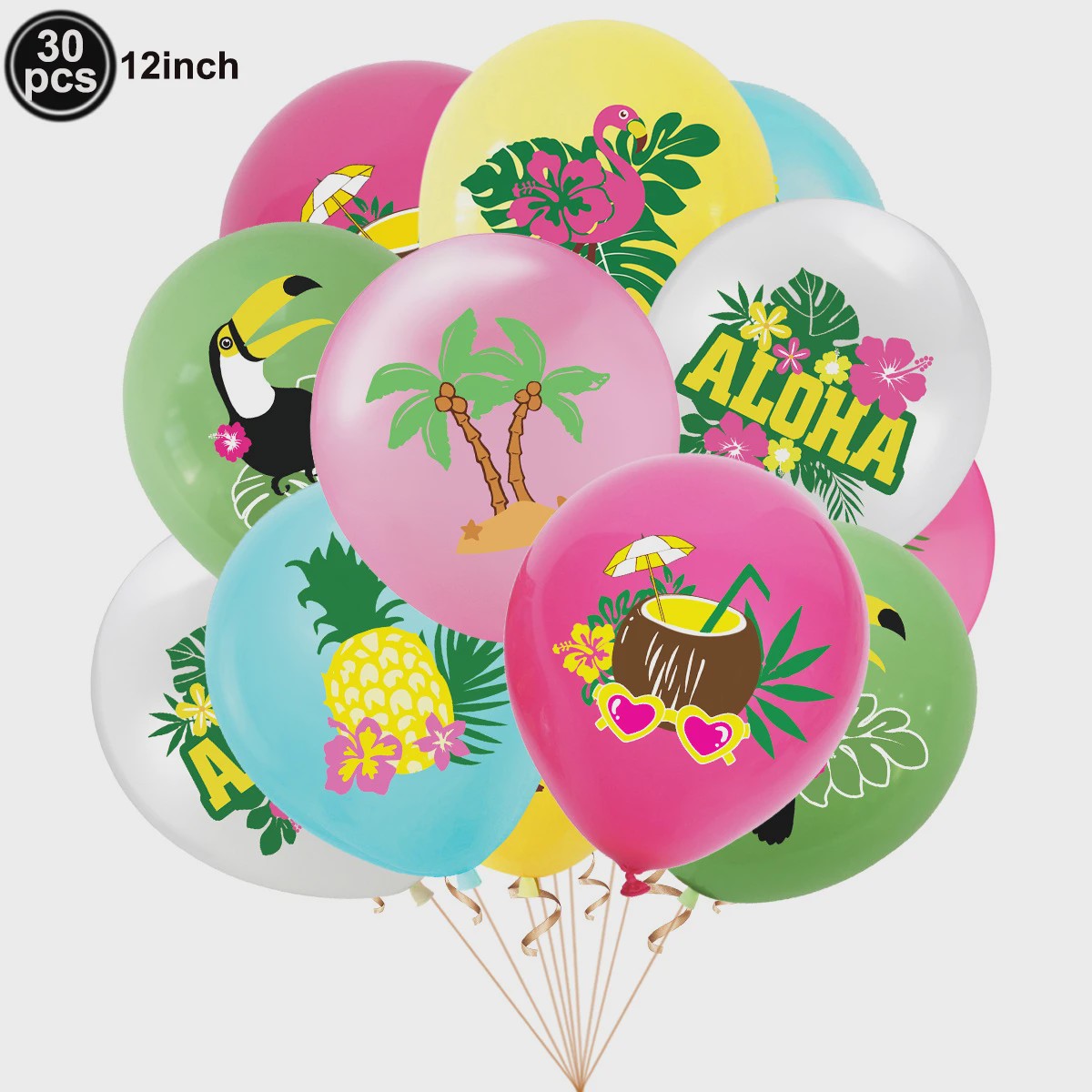 Jungle Dieren Ballondecoratie Set - Struisvogel, Gorilla, Toucan & Pauw voor Feestjes