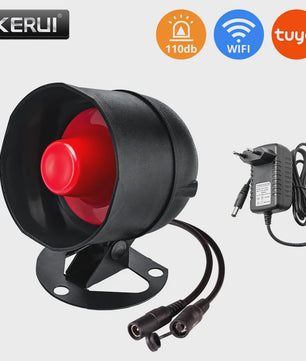 KERUI Tuya Smart WIFI Alarmsysteem Kit met 110dB Sirene, Bewegingsmelder en Deursensor