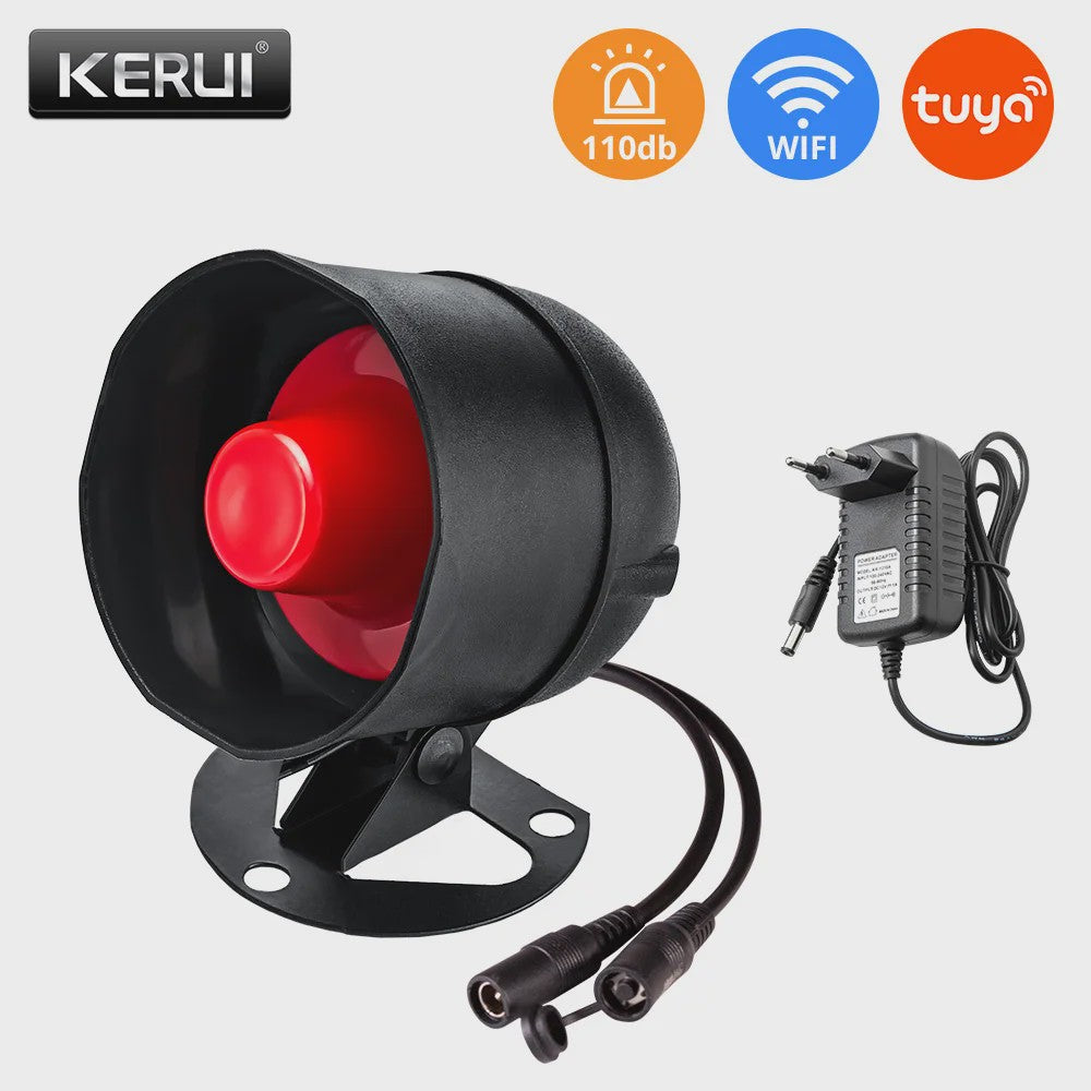 KERUI Tuya Smart WIFI Alarmsysteem Kit met 110dB Sirene, Bewegingsmelder en Deursensor