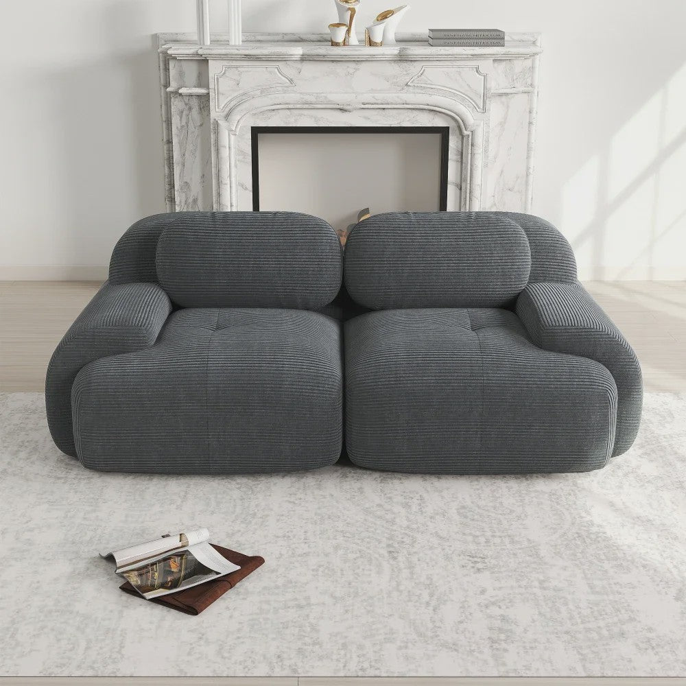 Luxe 82'' Loveseat Bank met Gebogen Armleuningen en Hoge-elastische Bekleding