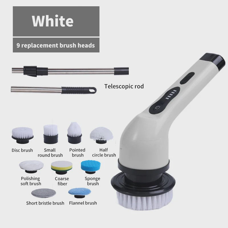 Elektrische Schoonmaakborstel 9-in-1: Krachtige Spin Scrubber voor Huis en Keuken