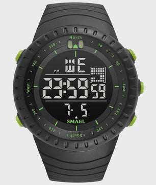 SMAEL Heren Sport Horloge - Waterdicht 50M, Digitaal LED met Alarm & Grote Wijzerplaat