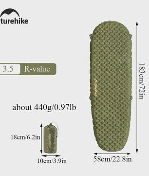 Naturehike Opblaasbaar Slaapmatje R3.5 - Ultralicht & Vochtwerend voor Kamperen