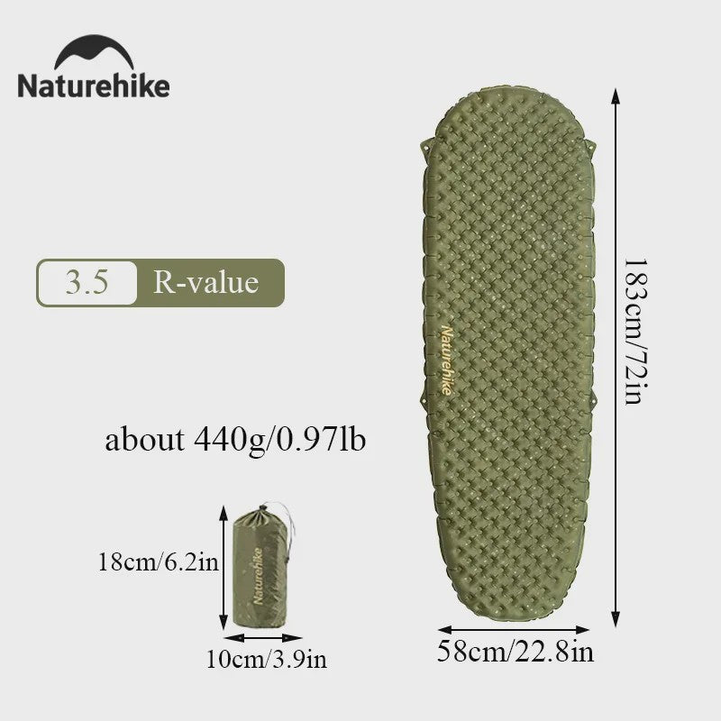 Naturehike Opblaasbaar Slaapmatje R3.5 - Ultralicht & Vochtwerend voor Kamperen