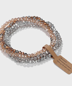 Set van 4 Kristallen Kralen Armbanden - Kleurrijk & Elegant