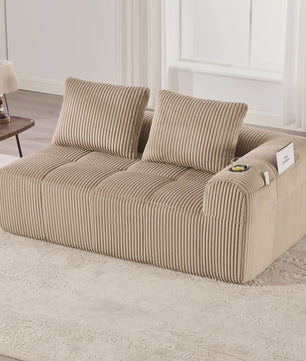 Moderne Modulaire Bank met Bekerhouder en Zijvak - Compact & Comfortabel