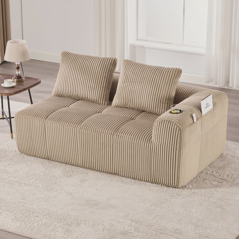 Moderne Modulaire Bank met Bekerhouder en Zijvak - Compact & Comfortabel