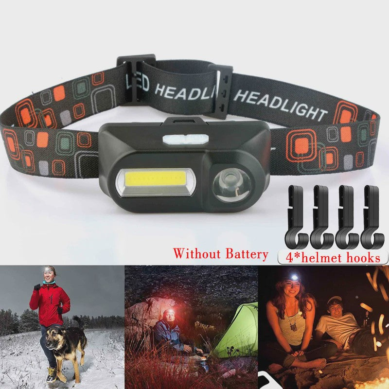 Krachtige Oplaadbare COB+LED Hoofdlamp 1500LM - Waterdicht & Helder voor Buitenactiviteiten