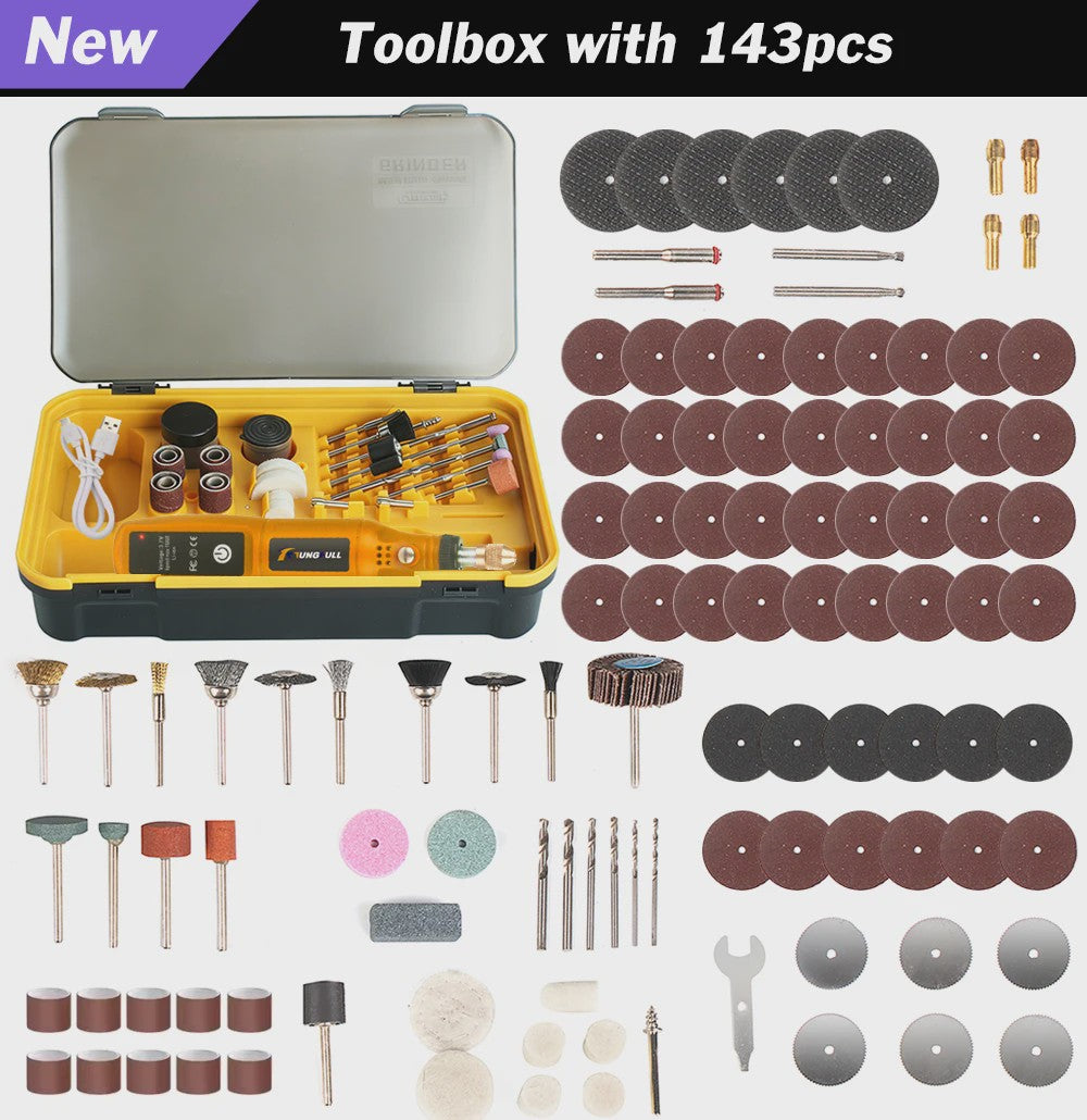Draadloze Mini Rotary Tool: USB Oplaadbare Boor & Polijstmachine voor DIY Projecten