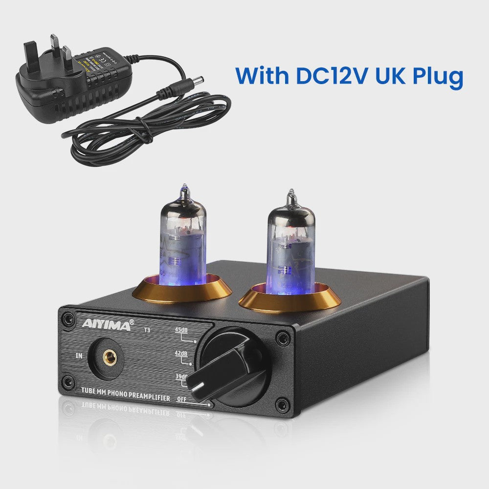 AIYIMA T3 HiFi Vacuum Tube Phono Preamplifier voor Platenspeler