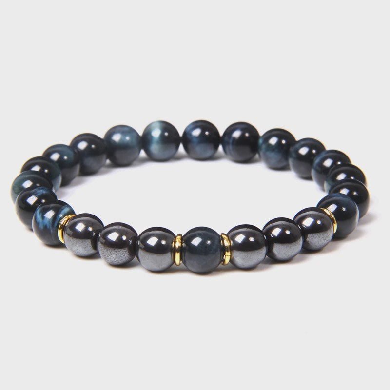 Handgemaakte Tijgeroog & Hematiet Kralen Armband - Energie & Meditatie Sieraden