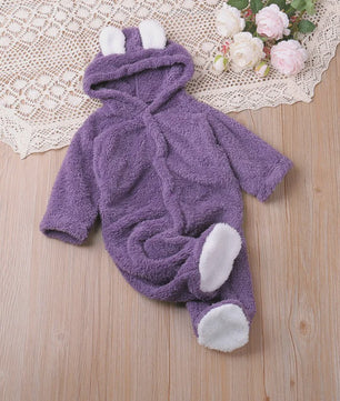 Schattige Baby Romper met Berenoren - Winter Jumpsuit voor Jongens & Meisjes