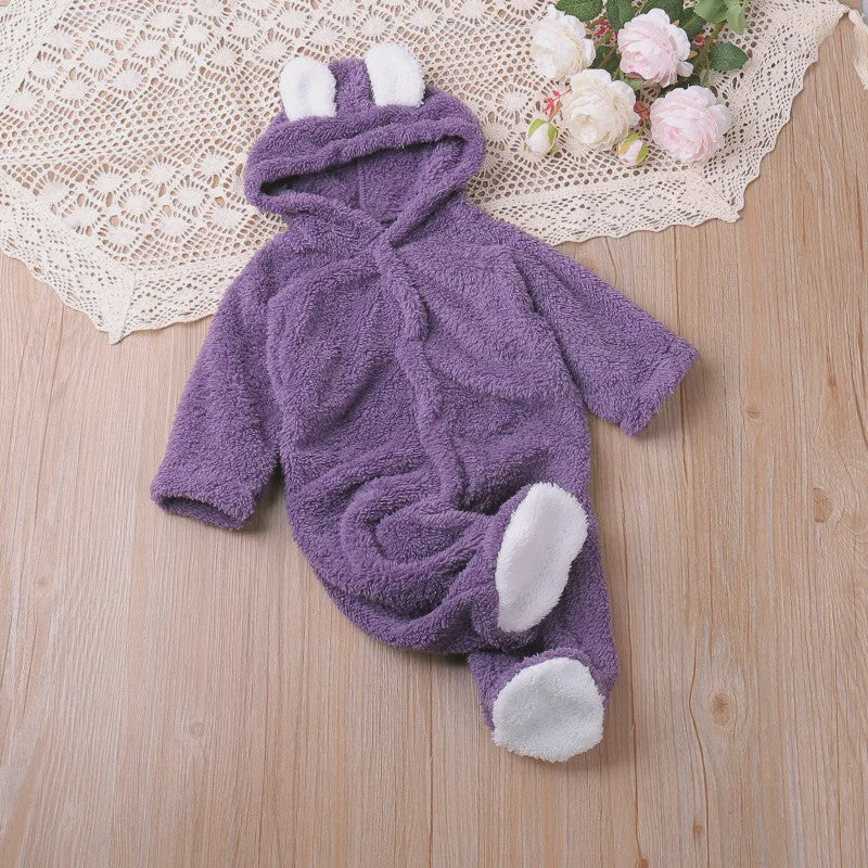 Schattige Baby Romper met Berenoren - Winter Jumpsuit voor Jongens & Meisjes