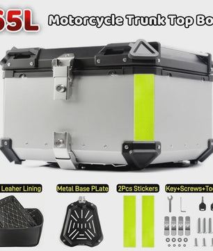 Waterdichte Aluminium Motor Topcase - 45L, 55L, 65L - Helmbox & Bagagebox
