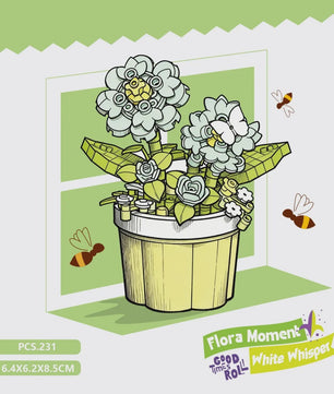 Bouwstenen Bloemen in Pot - Creatieve Mini Bloemenboeketten Bouwpakketten