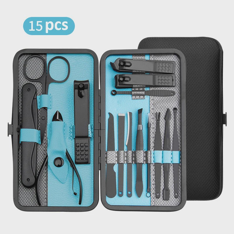 Professionele Manicure & Pedicure Set - 10/15/25 Stuks - Roestvrij Staal - Inclusief Draagbare Koffer