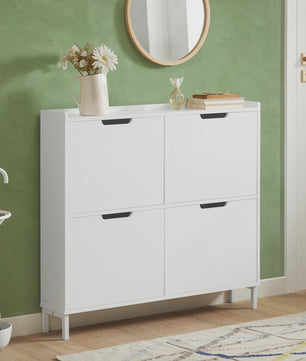 Stijlvolle Schoenenkast met 4 Kleppen - Smal & Ruim