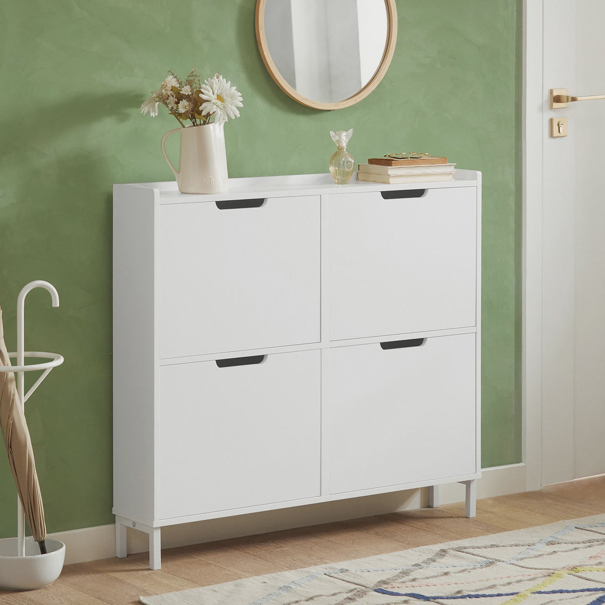 Stijlvolle Schoenenkast met 4 Kleppen - Smal & Ruim