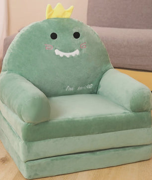 Opvouwbare Kinderfauteuil 2-in-1 | Pluche Cartoon Stoel voor Kinderkamer