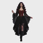 Dames Heksenjurk met Pofmouwen - Middeleeuwse & Gothische Renaissance Stijl voor Halloween & Cosplay