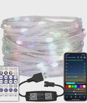 WS2812B Adressable RGB LED Stringverlichting met USB Controller - Waterdicht & App Bedienbaar