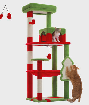 Grote Kattenboom met 5 Niveaus, Hangmat en Krabpalen voor Grote Katten