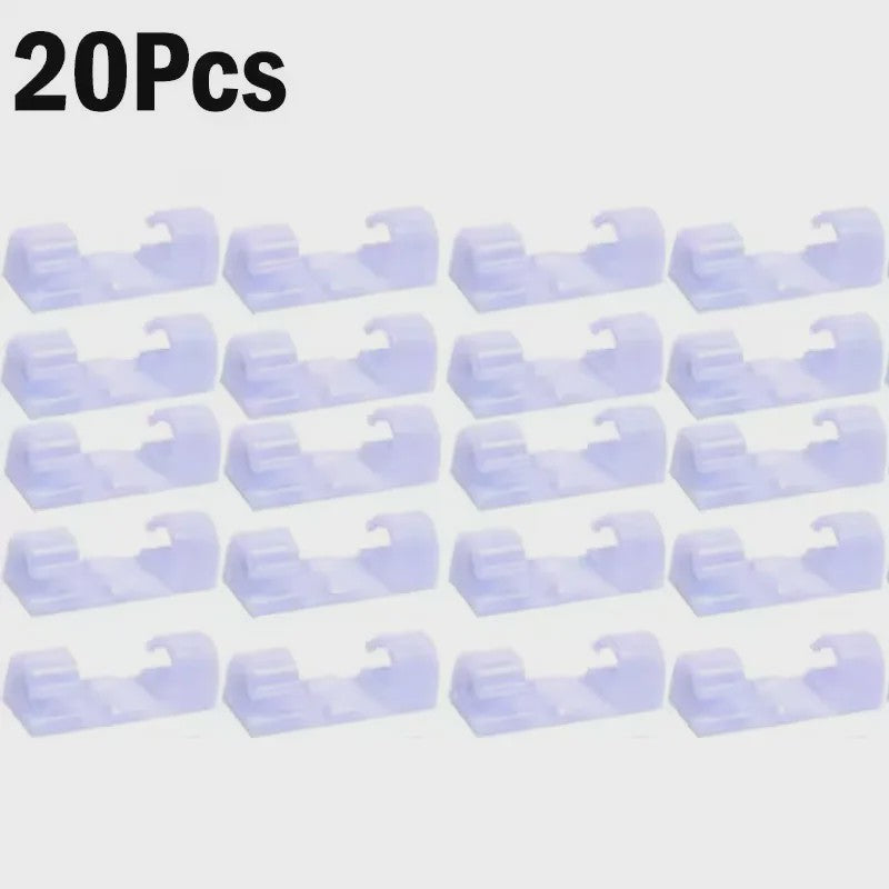 Zelfklevende Kabel Clips Organizer - Set van 20 Stuks voor Thuis, Kantoor & Auto