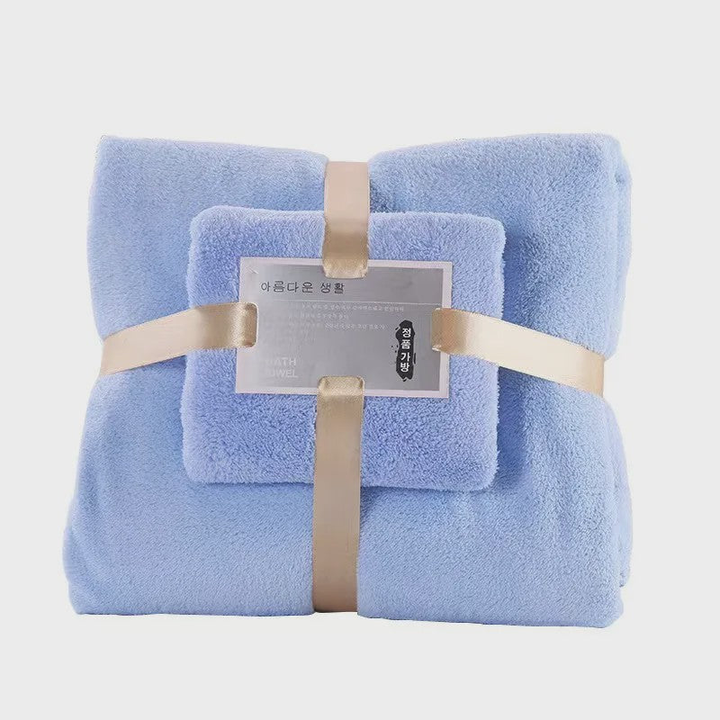 Luxe 2-delige Badhanddoeken Set - Super Zacht, Zeer Absorberend & Sneldrogend Koraalfluweel voor Volwassenen, Hotel & Spa