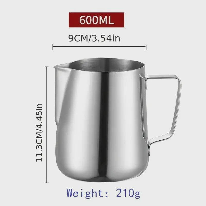 Set van 3 RVS Melkopschuimkannen (350/600/900ml) met Maatverdeling - Barista Kwaliteit