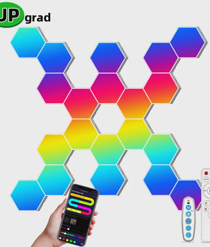 Modulaire Hexagon LED Wandlampen - RGB, Muziek Sync, App Bediening & USB
