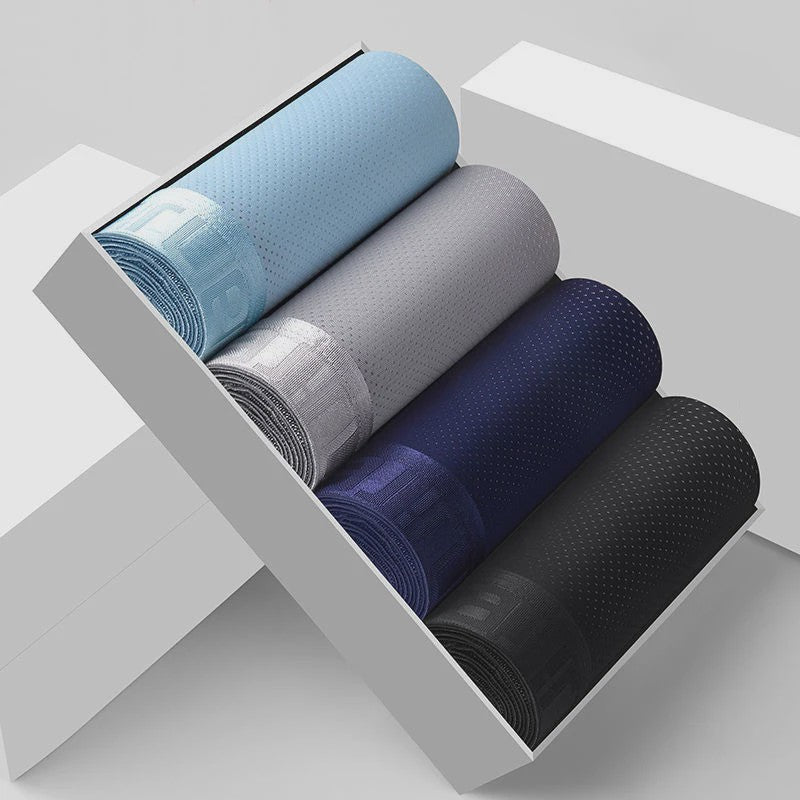 4-Pack Heren Boxershorts van Ice Silk - Ademend, Comfortabel en Plus Size Ondergoed