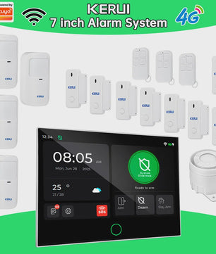 Kerui Alarmsysteem met 7-inch Touchscreen, 4G WiFi en Tuya Smart Integratie