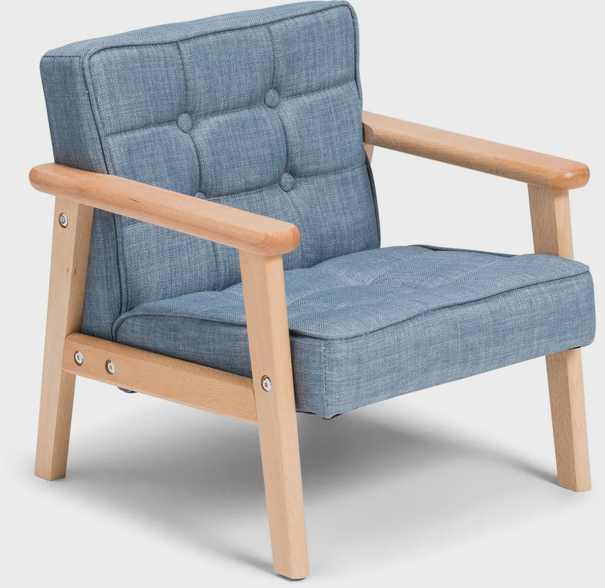 Kinderbankje Roze/Blauw - Wasbaar, Lichtgewicht Peuter Fauteuil met Afneembare Hoes