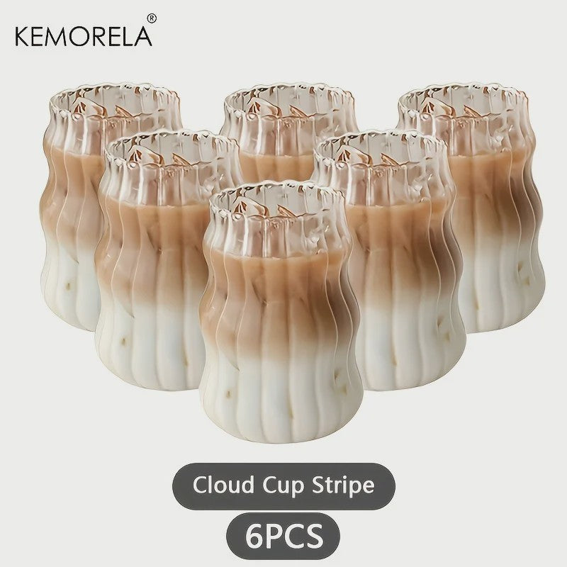 Set Glazen Tumblers met Verticale Ribbels - Hittebestendig Glas voor Koffie, Thee & Water