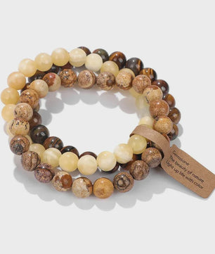 Natuursteen Kristal Kralen Armbanden Set - Amethist & Multi-Layer Combinaties