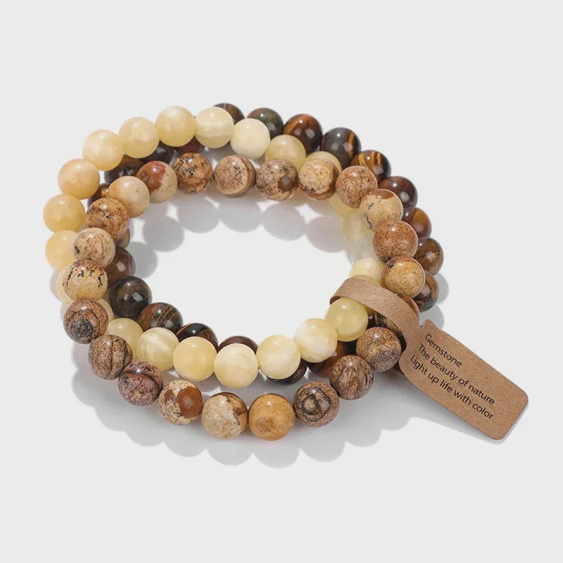 Natuursteen Kristal Kralen Armbanden Set - Amethist & Multi-Layer Combinaties
