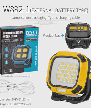 Sterke COB LED Werklamp met Powerbank Functie, USB Oplaadbaar, Draagbaar & Waterdicht