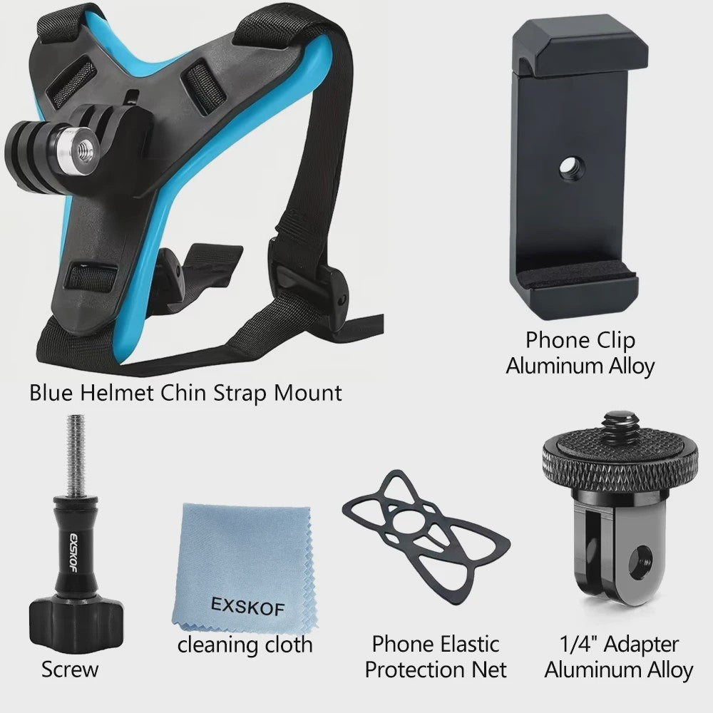 Motorhelm Kinband Mount voor Actiecamera's - GoPro, DJI, Insta360 & Meer