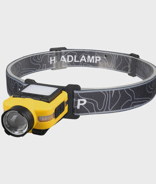 Slimme LED Hoofdlamp met Sensor, Oplaadbaar via USB-C, Power Display & Clip
