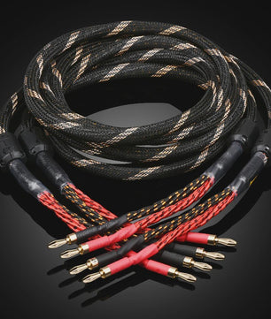 High-End Hifi Luidsprekerkabel - 6N OFC Koper, Vergulde Banana/Y-stekkers