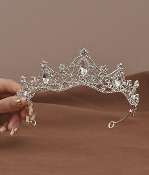 Vintage Barok Kristallen Tiara Kroon met Strass - Bruids & Feest Haaraccessoire