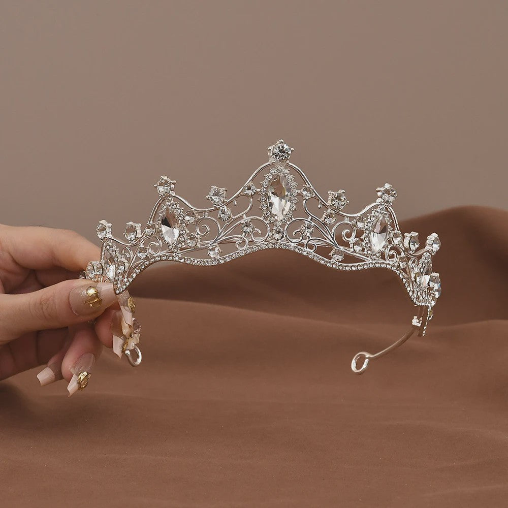 Vintage Barok Kristallen Tiara Kroon met Strass - Bruids & Feest Haaraccessoire