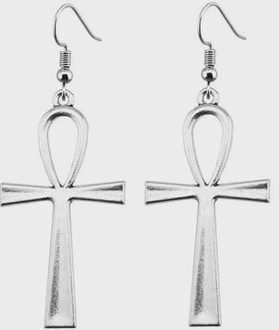 Vintage Egyptische Ankh Kruis Ketting - Grote Hanger met Lange Ketting
