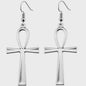Vintage Egyptische Ankh Kruis Ketting - Grote Hanger met Lange Ketting