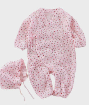 Mousseline Katoen Romper met Lange Mouwen voor Baby's (0-24M) - Unisex Jumpsuit voor Jongens & Meisjes