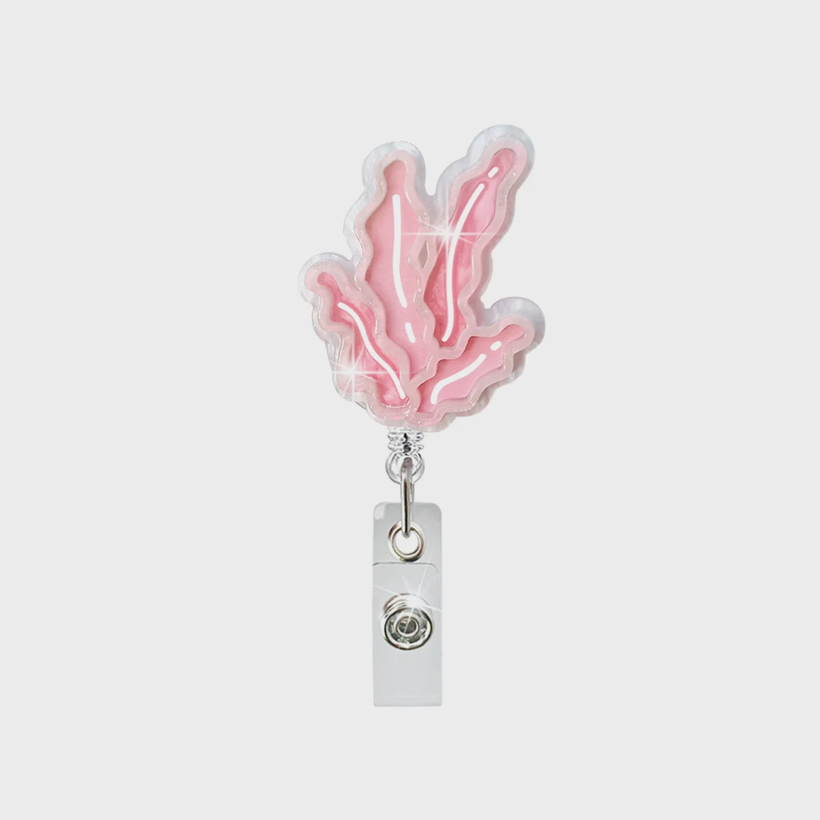 Retractable Badge Reel Clip met Dieren & Koraal - ID Kaarthouder voor Studenten, Dokters, Verpleegkundigen